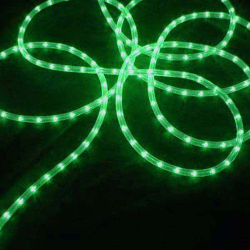 Green Commercial Incandescent Length Christmas Rope Lights - 100 ft White Wire