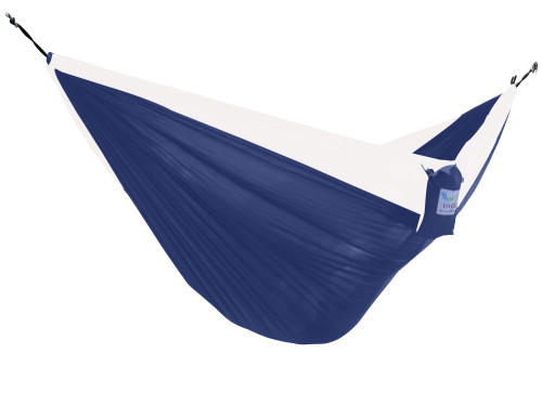 128" Blue and White Lightweight Traveler's Nylon Hammock - Relax in Style on Your Travels