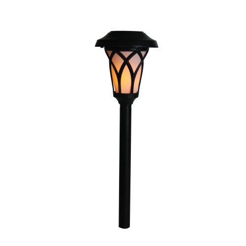 Pre-Lit Battery Operated LED Black Diamond Outdoor Patio Lantern 13.5"