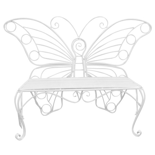 Butterfly Outdoor Patio Garden Bench - 60" - White