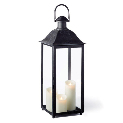 Stainless Steel Black Traditional Candle Lantern 30”