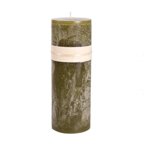 Cylindrical Accent Pillar Candle - 9" - Moss Green