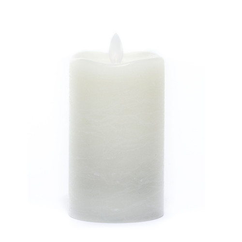 5" Ivory Battery Operated Flameless LED Frosted Pillar Candle