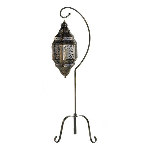Moroccan Style Candle Lantern Stand - 41.25" - Black