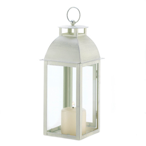 Candle Lantern with Hanging Loop - 12.5" - White