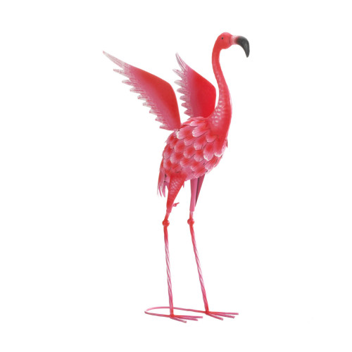 Flying Flamingo Outdoor Garden Statue - 27.5" - Pink and Red