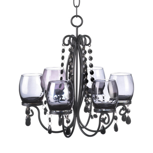 13.75" Black Midnight Elegance Candle Chandelier - Enhance Your Space with Royal Charm