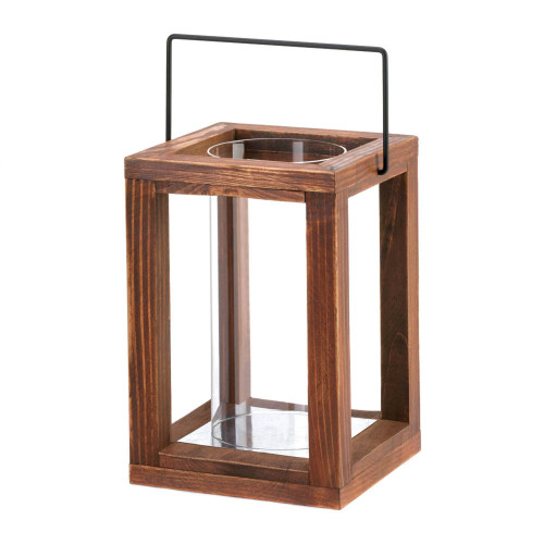 9" Brown Rustic Contemporary Candle Lantern - Illuminate Your Space with Style