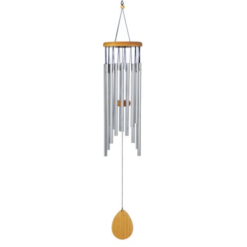 10" Brown and Silver Classic Waterfall Wind Chimes - Harmonious Melody for Your Space