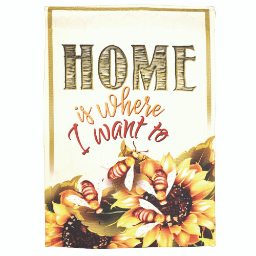Floral Home is Where I Want to Bee Sublimated Outdoor Garden Flag - 18" x 13"