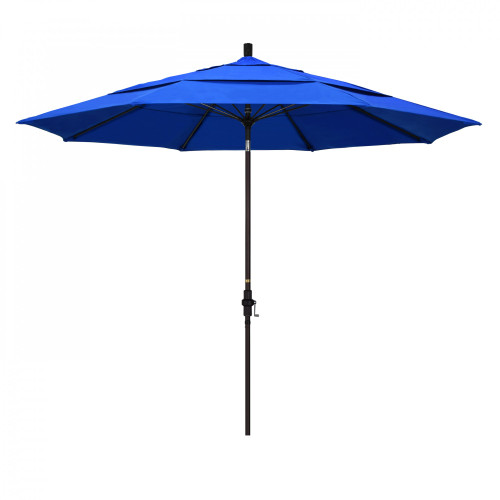 11ft Outdoor Sun Master Series Patio Umbrella: Crank Lift, Pacific Blue