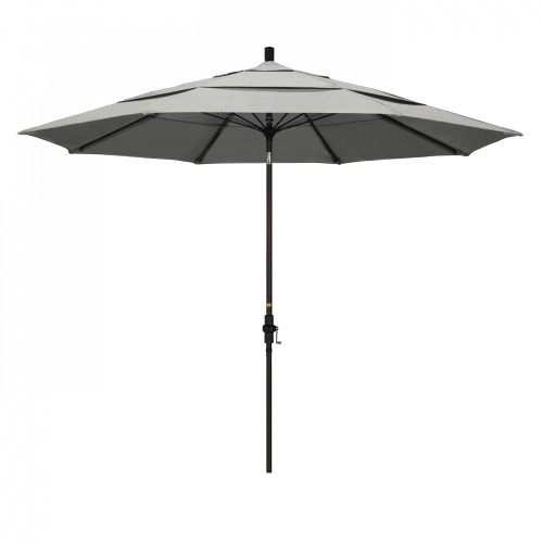 11ft Outdoor Sun Master Series Patio Umbrella With Crank Lift and Collar Tilt System, Granite Gray