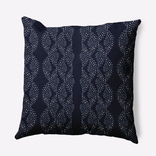 18" x 18" Blue and White Dotted Decor Outdoor Throw Pillow