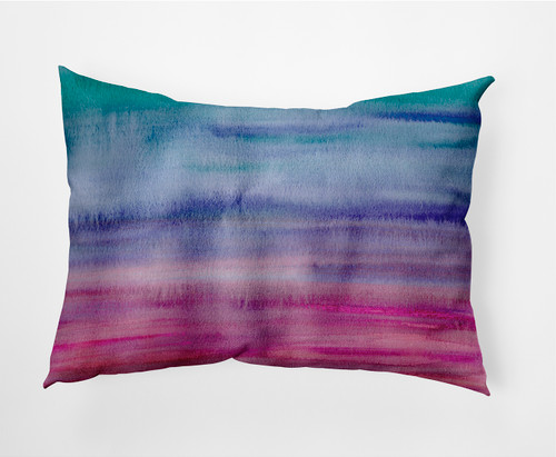 14" x 20" Pink and Blue Sunset Beauty Outdoor Throw Pillow