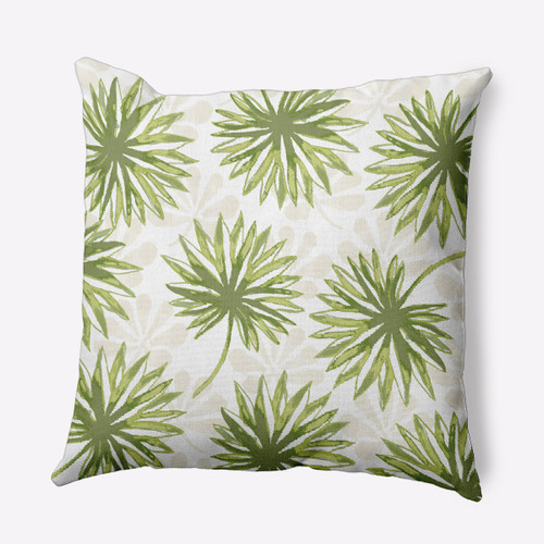 20" x 20" Green and White Spike and Stamp Square Throw Pillow