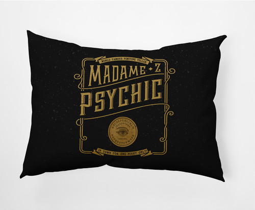 14" x 20" Black and Yellow The Psychic Eye Rectangular Outdoor Throw Pillow