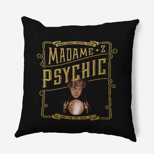 16" x 16" Black and Yellow Madame Psychic Outdoor Throw Pillow
