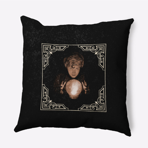 18" x 18" Black and Ivory All Seeing Psychic Outdoor Throw Pillow