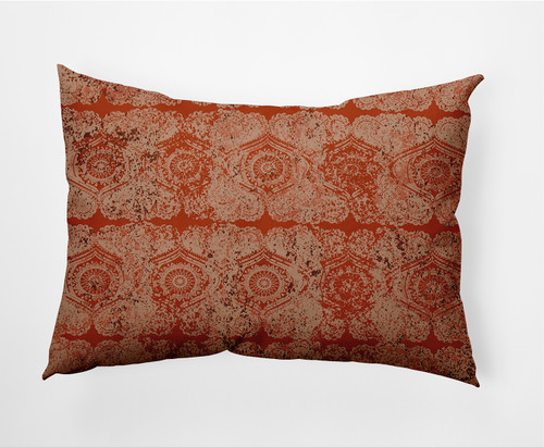 14" x 20" Orange Patina Rectangular Outdoor Throw Pillow