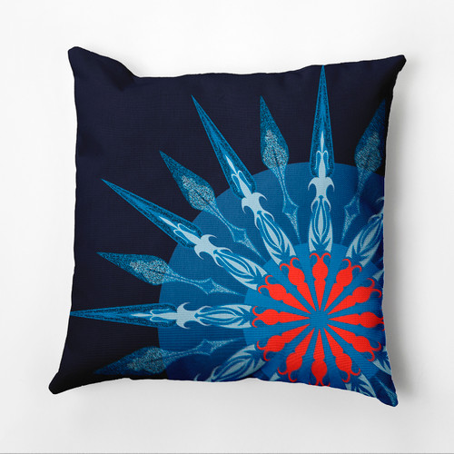 16" x 16" Blue and Red Sailor's Delight Outdoor Throw Pillow