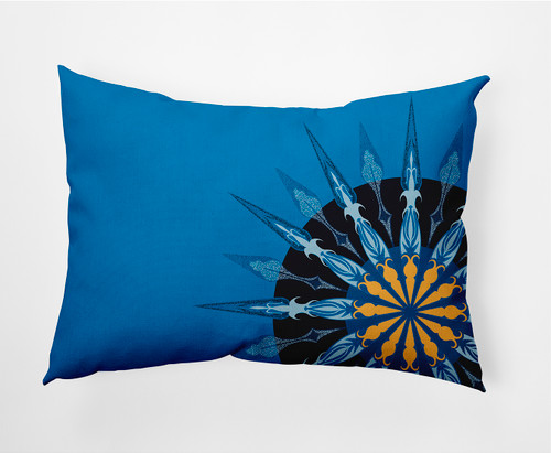 14" x 20" Blue and Yellow Sailor's Delight Rectangular Outdoor Throw Pillow