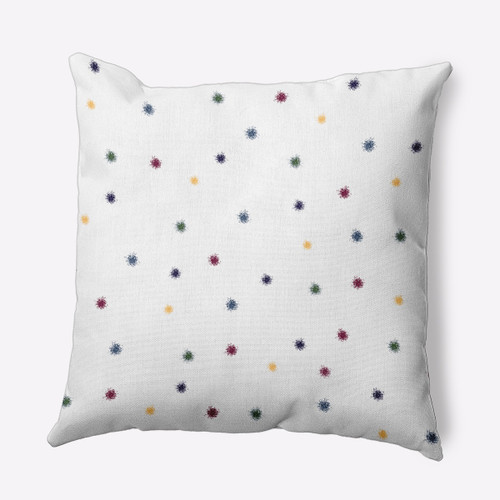 26" x 26" White and Green Veggie Dots Square Throw Pillow