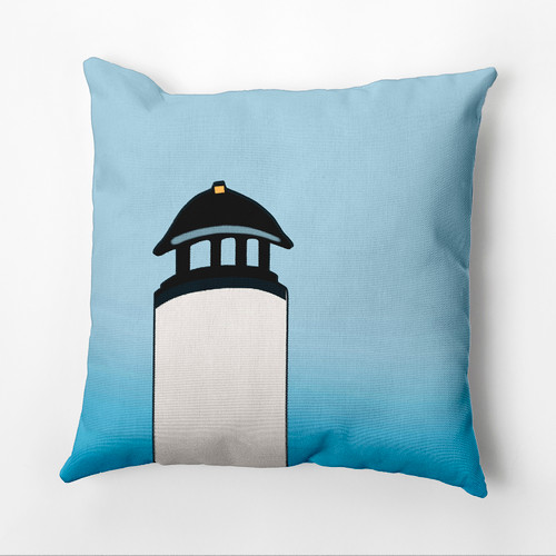 16" x 16" Blue and White Safe Harbor Outdoor Throw Pillow