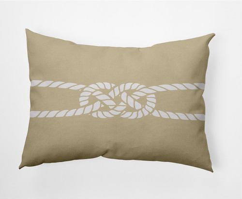 14" x 20" Brown and White Carrick Bend Rectangular Outdoor Throw Pillow