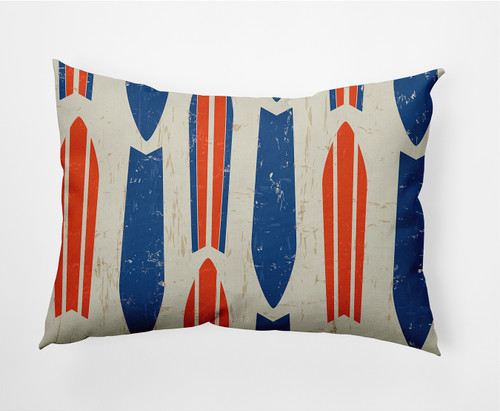 14" x 20" Orange and Blue Dean Outdoor Throw Pillow