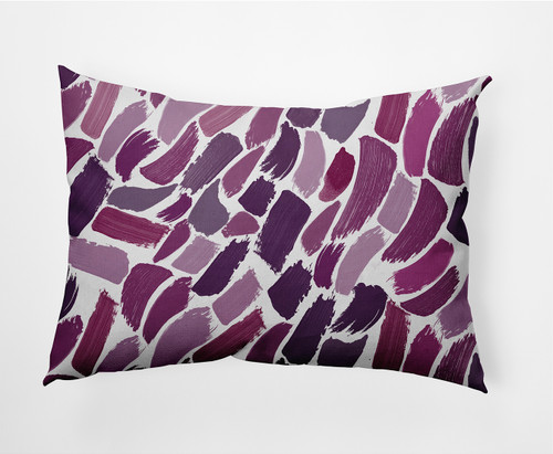 14" x 20" Purple and White Wenstry Rectangular Outdoor Throw Pillow