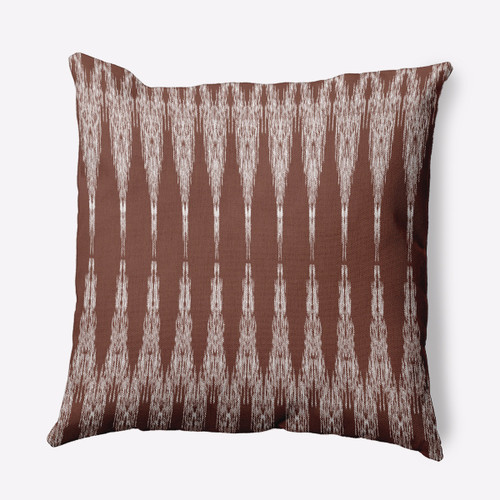 16" x 16" Brown and White Canterbury Geometric Pattern Outdoor Throw Pillow