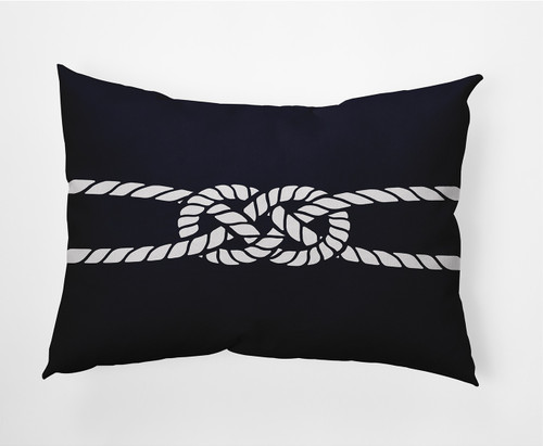 14" x 20" Blue and White Carrick Bend Rectangular Outdoor Throw Pillow