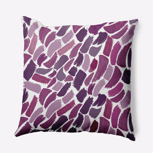 16" x 16" Purple and White Wenstry Square Outdoor Throw Pillow