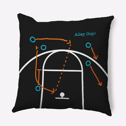 16" x 16" Black and White "Alley Oop" Outdoor Throw Pillow