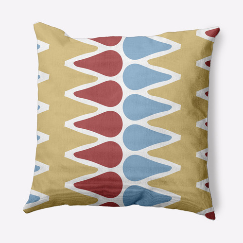 18" x 18" Yellow and Blue Picks Outdoor Throw Pillow