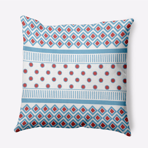 20" x 20" Blue and Red Scrambled Prints Outdoor Throw Pillow