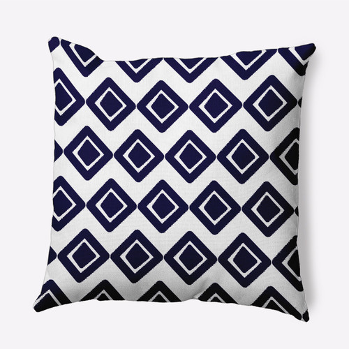 Diamond Outdoor Throw Pillow - 18" - Navy and White