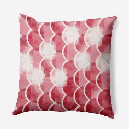 18" x 18" Red and White Zircoland Outdoor Throw Pillow