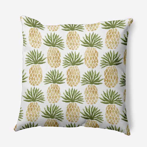 16" x 16" Yellow and Green Pineapple Outdoor Throw Pillow