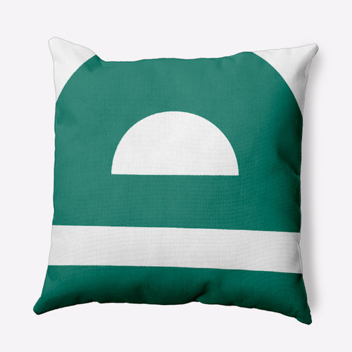 18" x 18" Green and White Lock Square Outdoor Throw Pillow