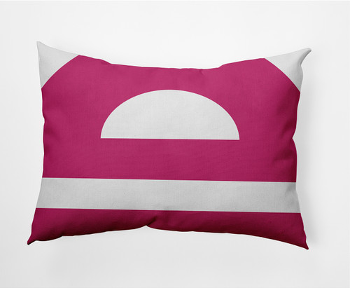 14" x 20" Pink and White Lock Rectangular Outdoor Throw Pillow