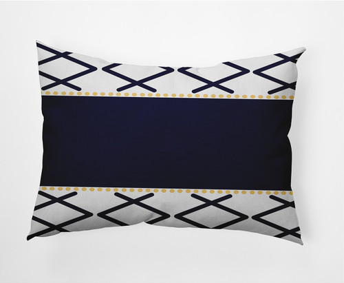 14" x 20" Blue and White Knot Fancy Rectangular Outdoor Throw Pillow