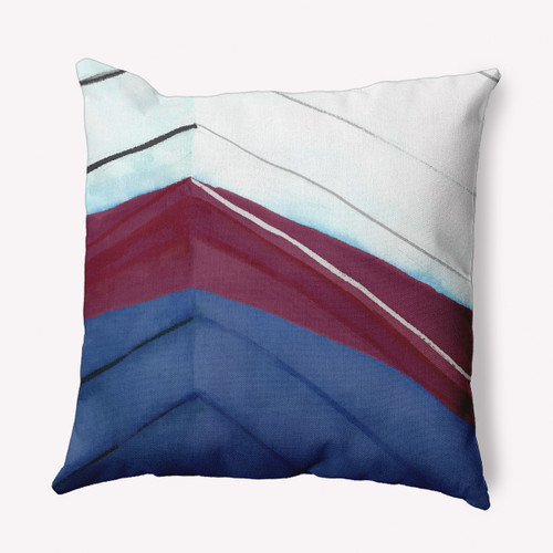 18" x 18" Blue and Red Boat Bow Left Outdoor Throw Pillow