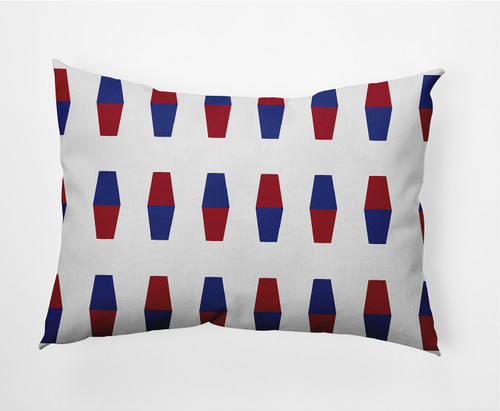 14" x 20" Red and Blue Bowling Pins Rectangular Outdoor Throw Pillow