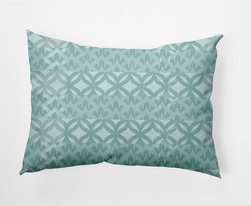 14" x 20" Green Greek New Key Outdoor Throw Pillow