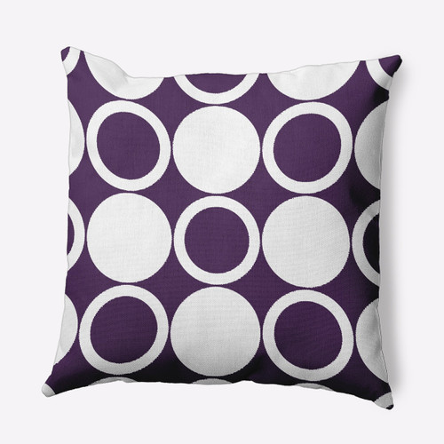 20" x 20" Purple and White Mod Circles Outdoor Throw Pillow