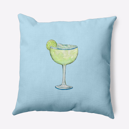 20" x 20" Yellow and White Margarita Outdoor Throw Pillow