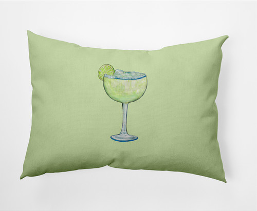 14" x 20" Green Margarita Rectangular Outdoor Throw Pillow