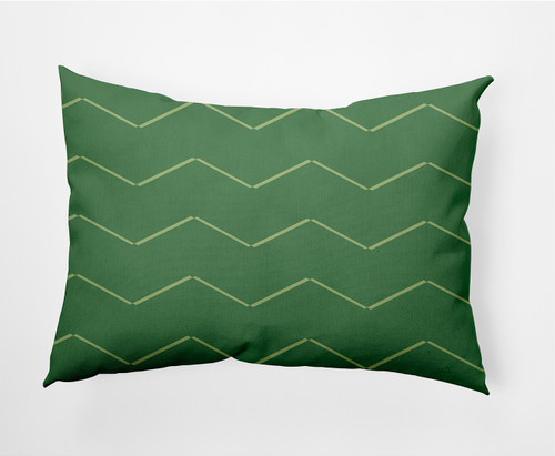 14" x 20" Green and Yellow Harlequin Stripe Outdoor Throw Pillow