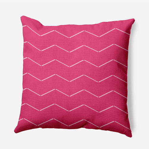 20" x 20" Pink and White Harlequin Stripe Outdoor Throw Pillow